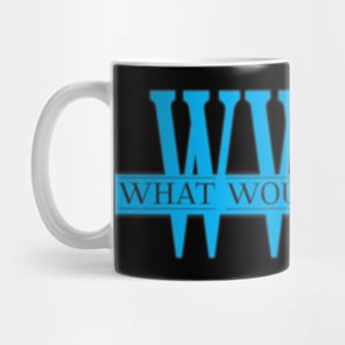 What would Jesus Do WWJD Blue Mug